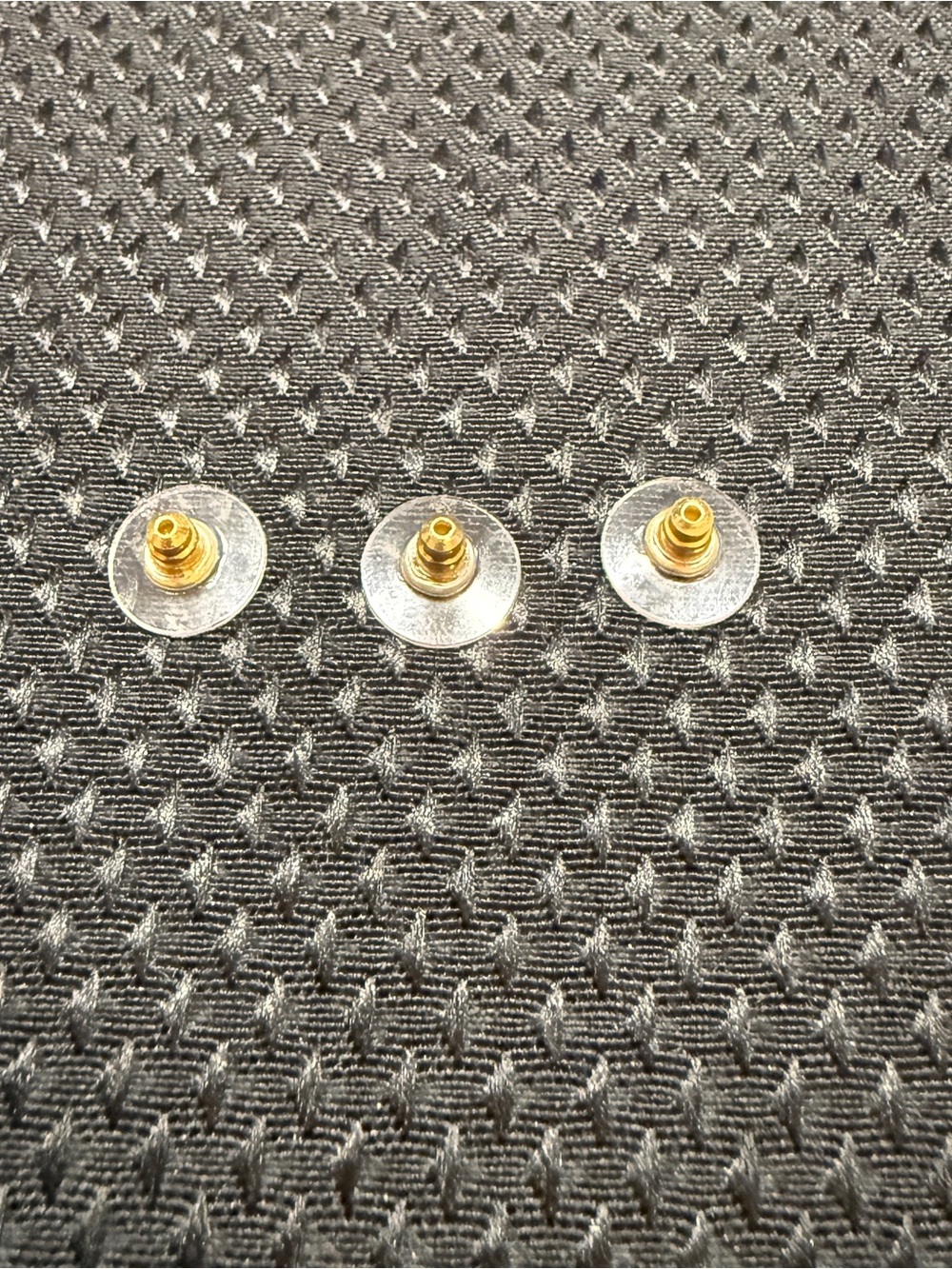 Gold Post Earring Backs with Clear Discs (3pcs)